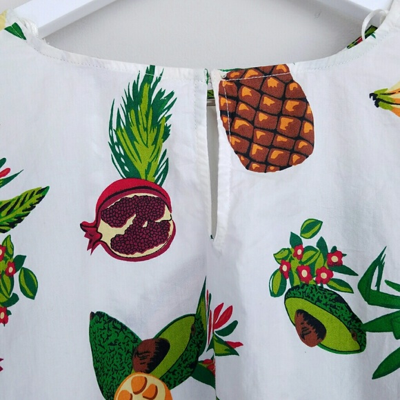 Zara Tops Zara Tropical Fruit Crop Top Blouse Sequin Med Euc Poshmark